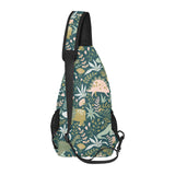 dinosaurs tropical leaves flower pattern All Over Print Chest Bag