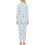 Watercolor Tulips pattern Women's All Over Print Pajama Set