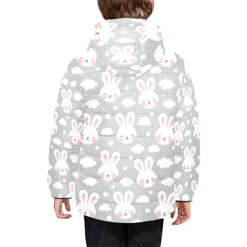 Rabbit cloud Pattern Kids' Boys' Girls' Padded Hooded Jacket