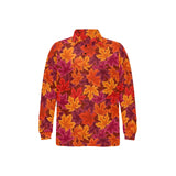 Autumn maple leaf pattern Men's Long Sleeve Polo Shirt