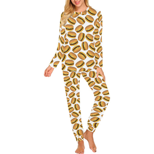Hamburger Pattern Print Design 03 Women's All Over Print Pajama Set