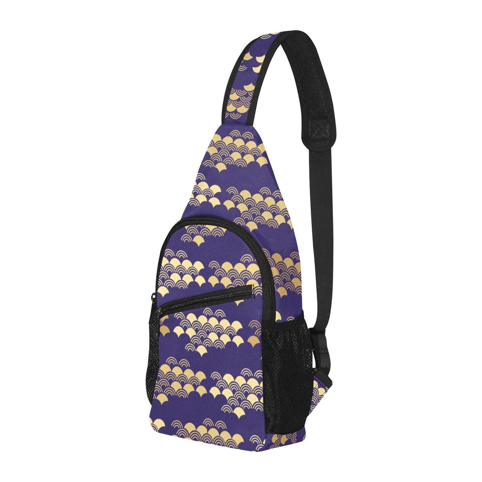 Beautiful japanese fan pattern All Over Print Chest Bag