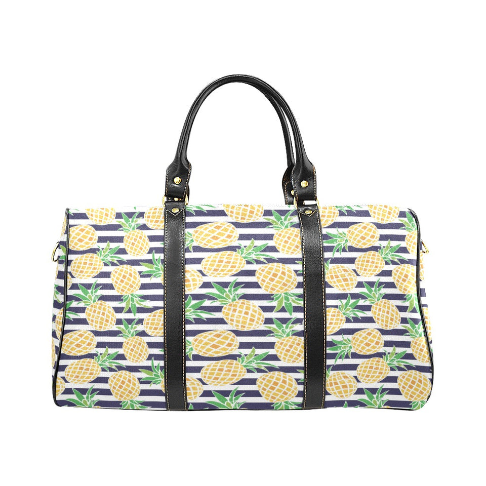 Pineapples pattern striped background Travel Bag