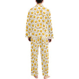 Fried Eggs Pattern Print Design 02 Men's Long Pajama Set