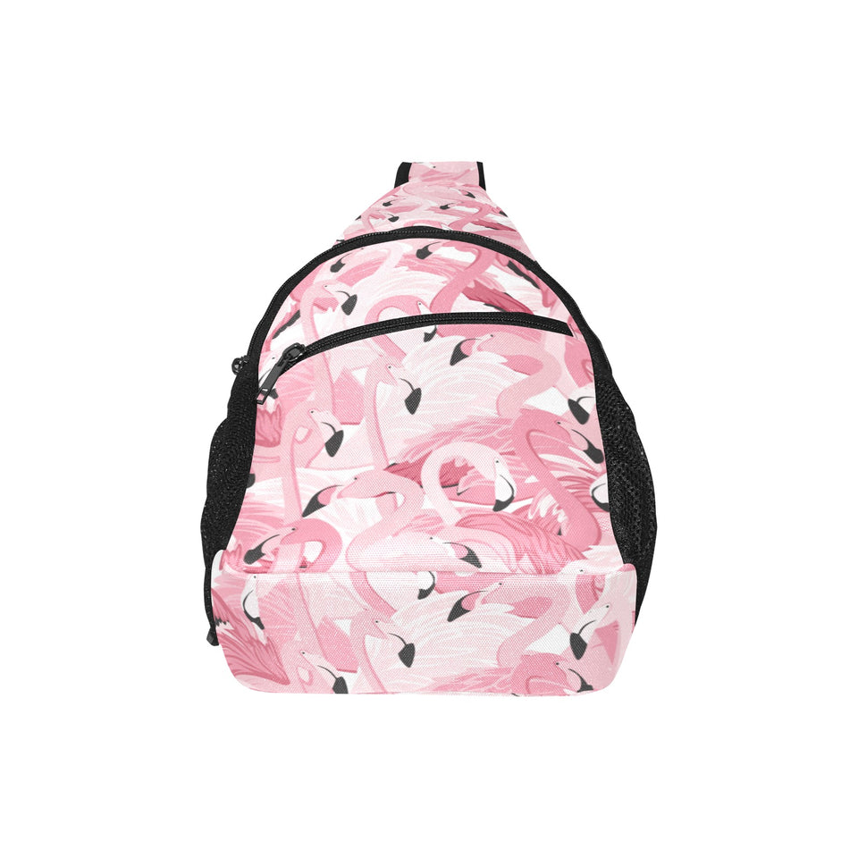 Pink flamingos pattern background All Over Print Chest Bag