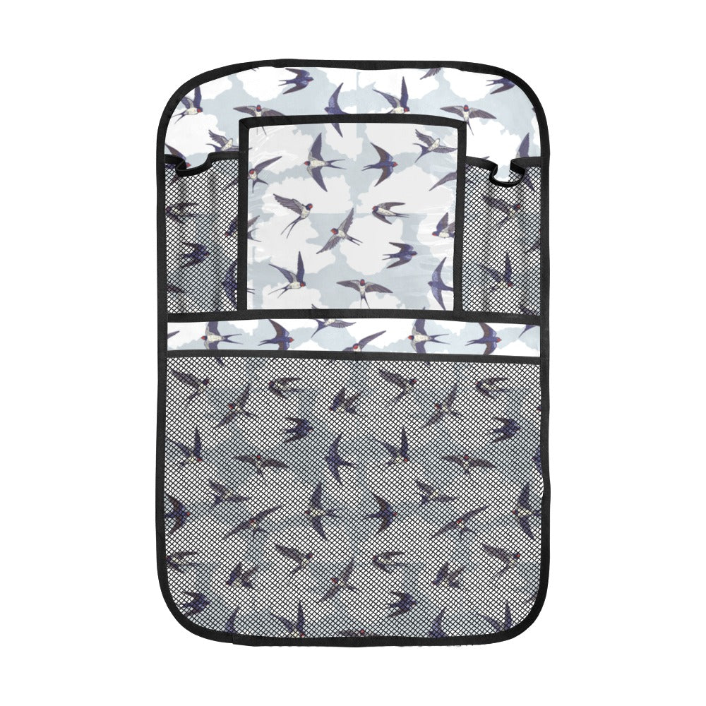 Swallow Pattern Print Design 05 Car Seat Back Organizer