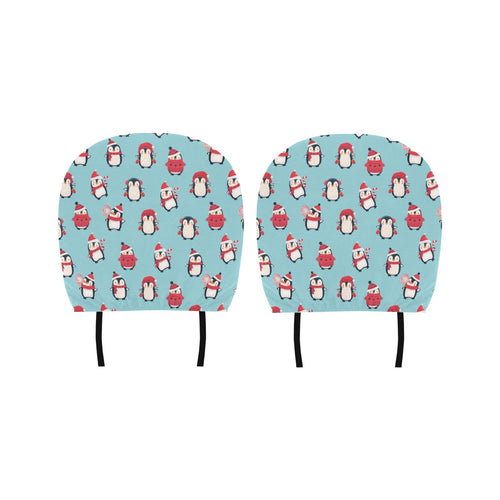 Cute penguin christmas design pattern Car Headrest Cover