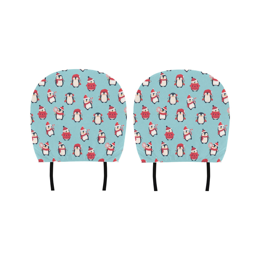 Cute penguin christmas design pattern Car Headrest Cover