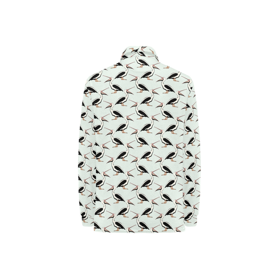 Pelican Pattern Print Design 02 Women's Long Sleeve Polo Shirt