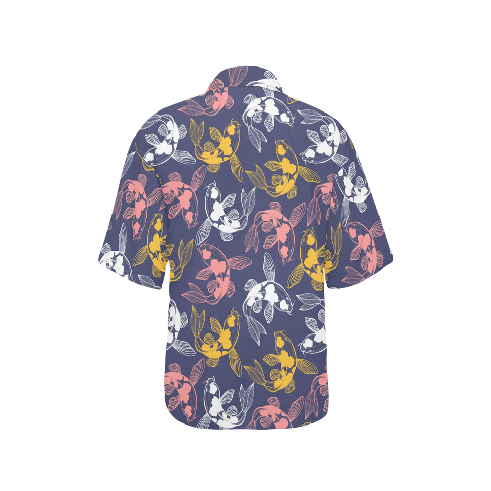 Koi Fish Carp Fish pattern Women's All Over Print Hawaiian Shirt