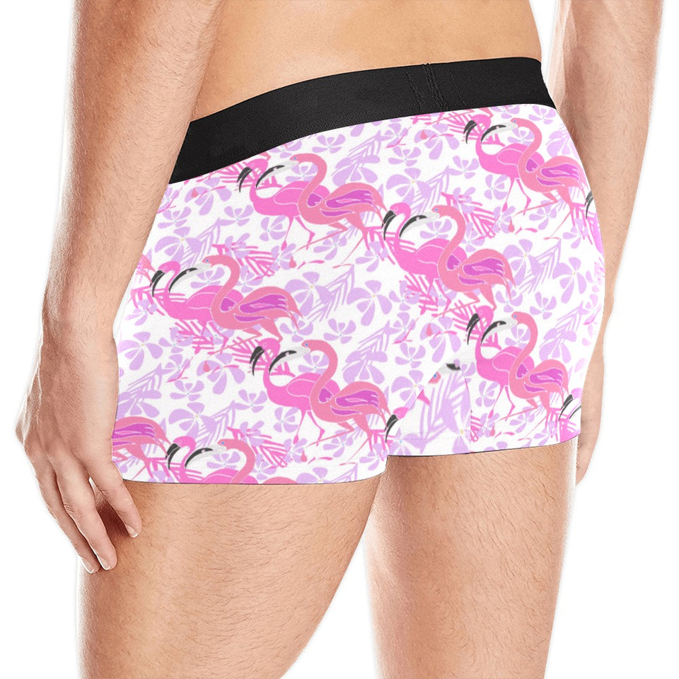 Pink flamingo flower pattern Men's All Over Print Boxer Briefs Men's Underwear