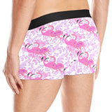 Pink flamingo flower pattern Men's All Over Print Boxer Briefs Men's Underwear