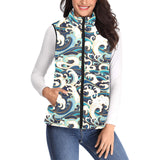 Japanese wave pattern Women's Padded Vest