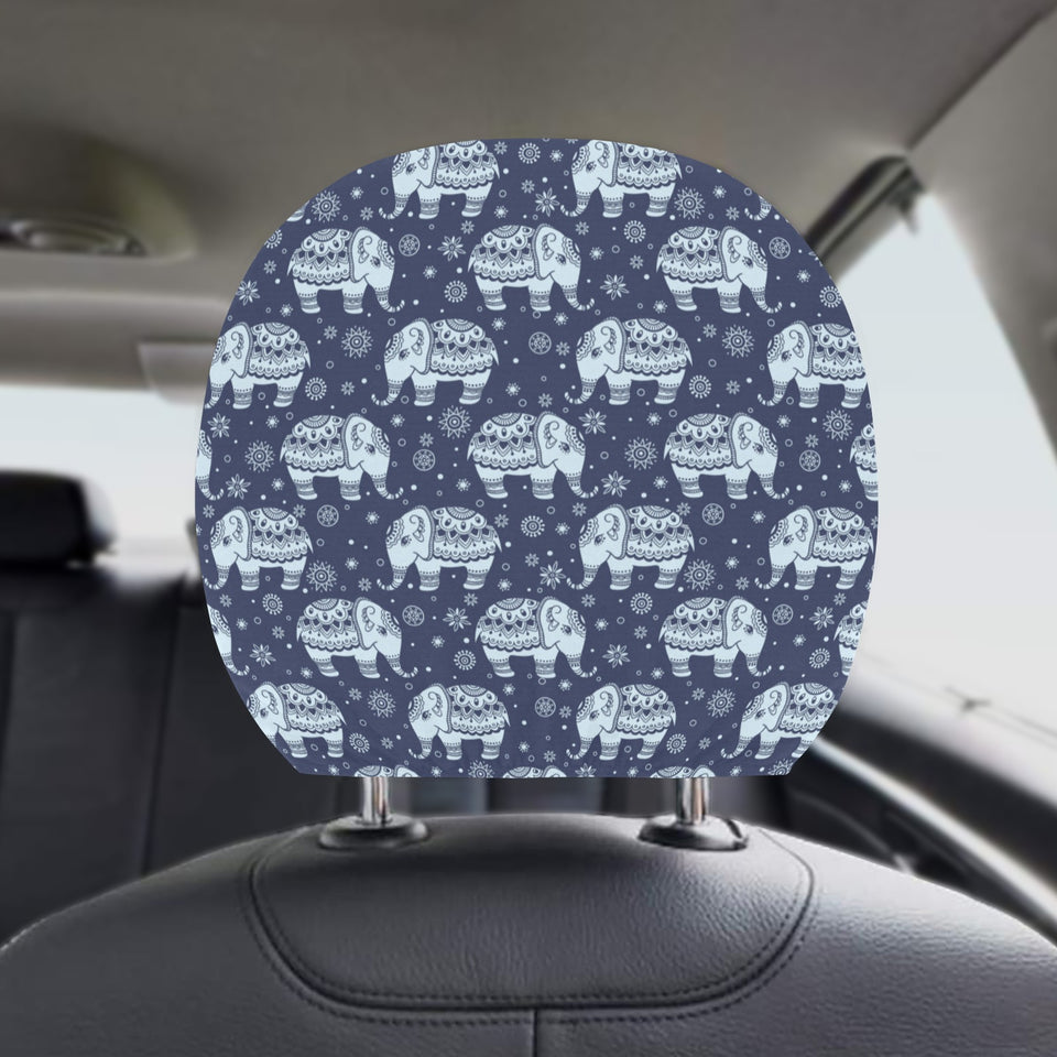 Elephant tribal design pattern Car Headrest Cover