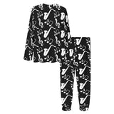 Saxophone music notes treble clef black white them Women's All Over Print Pajama Set