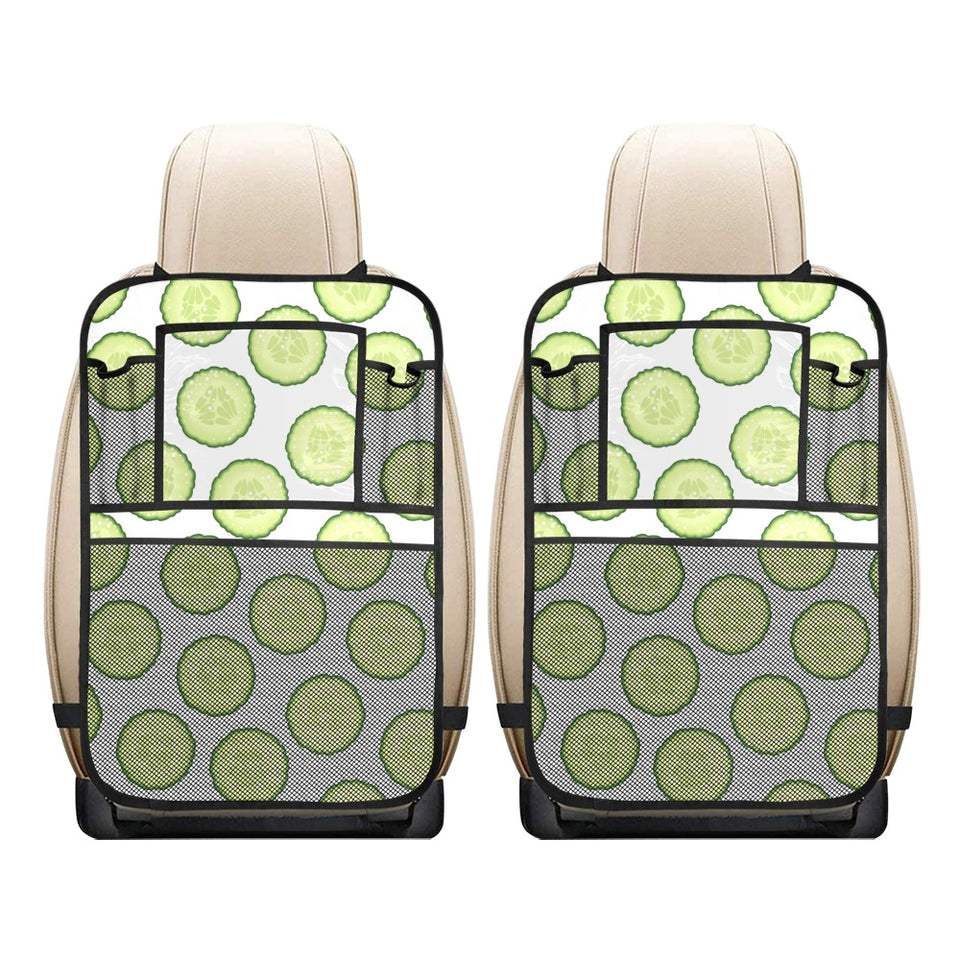 Cucumber slices pattern Car Seat Back Organizer