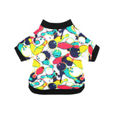 watercolor bowling ball pins All Over Print Pet Dog Round Neck Fuzzy Shirt