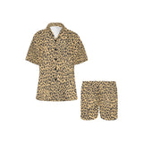 Leopard skin print Women's V-Neck Short Pajama Set