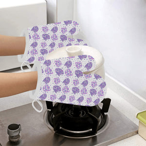 Hedgehog Pattern Print Design 05 Heat Resistant Oven Mitts