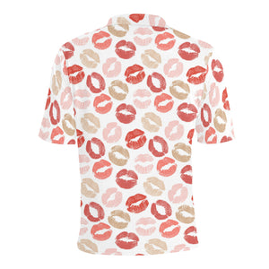 Lips Pattern Print Design 04 Men's All Over Print Polo Shirt