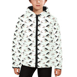 Pelican Pattern Print Design 02 Kids' Boys' Girls' Padded Hooded Jacket