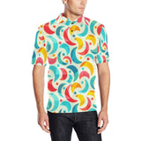 Colorful moon pattern Men's All Over Print Polo Shirt
