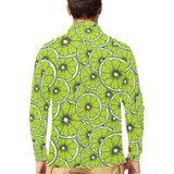 Slices of Lime design pattern Men's Long Sleeve Polo Shirt
