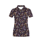 Hummingbird Pattern Print Design 04 Women's All Over Print Polo Shirt