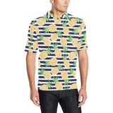Pineapples pattern striped background Men's All Over Print Polo Shirt