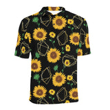 sunflower golden polygonal shapes Men's All Over Print Polo Shirt