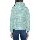 Classic Hand drawn Grape pattern Women's Padded Hooded Jacket