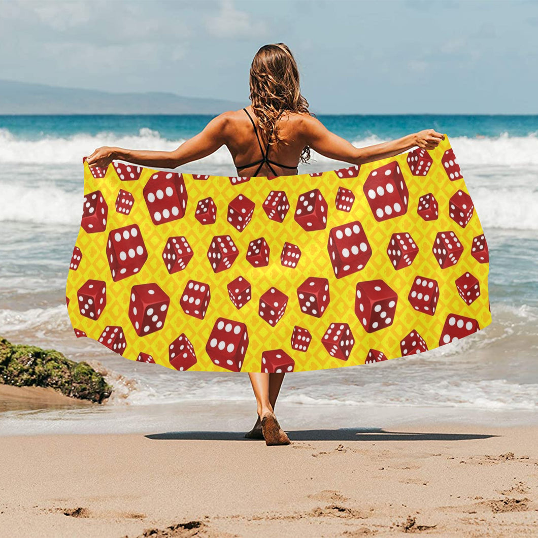 Dice Pattern Print Design 04 Beach Towel