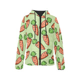 Carrot Pattern Print Design 05 Women's Padded Hooded Jacket
