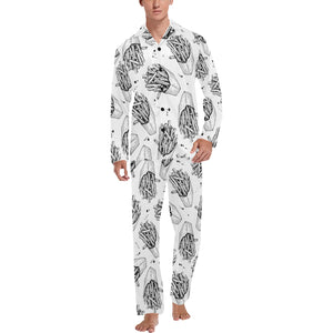 Hand drawn french fries pattern Men's Long Pajama Set