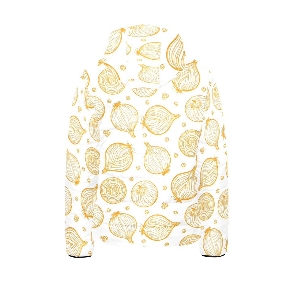 hand drawn onion pattern Kids' Boys' Girls' Padded Hooded Jacket