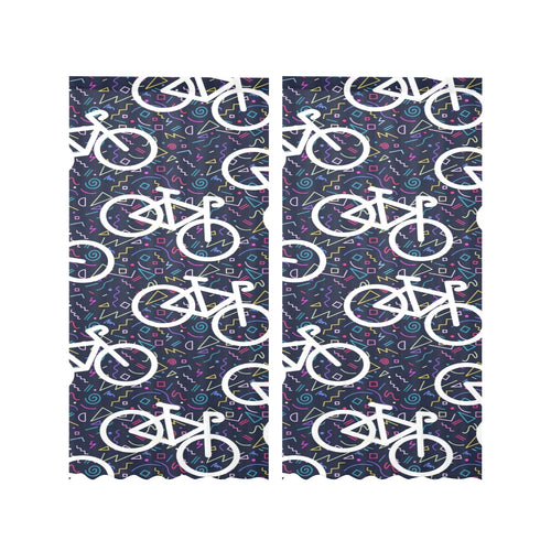 Bicycle Pattern Print Design 03 Gauze Curtain