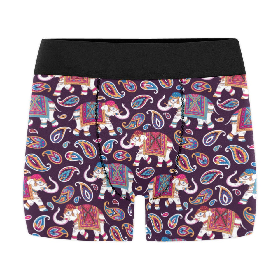 Elephant indian style ornament pattern Men's All Over Print Boxer Briefs Men's Underwear