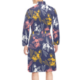 Koi Fish Carp Fish pattern Men's Long Sleeve Belted Night Robe