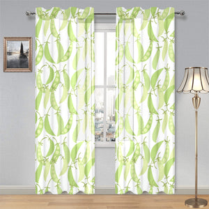 Green Peas Pattern Print Design 03 Gauze Curtain