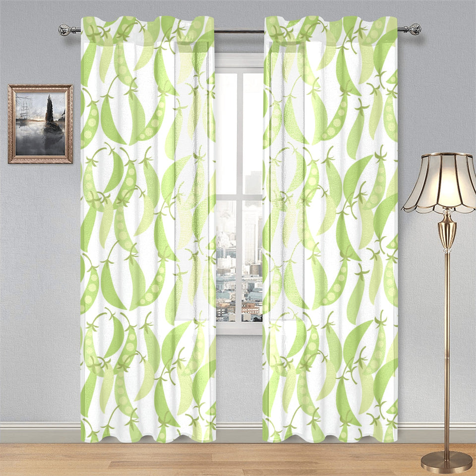 Green Peas Pattern Print Design 03 Gauze Curtain