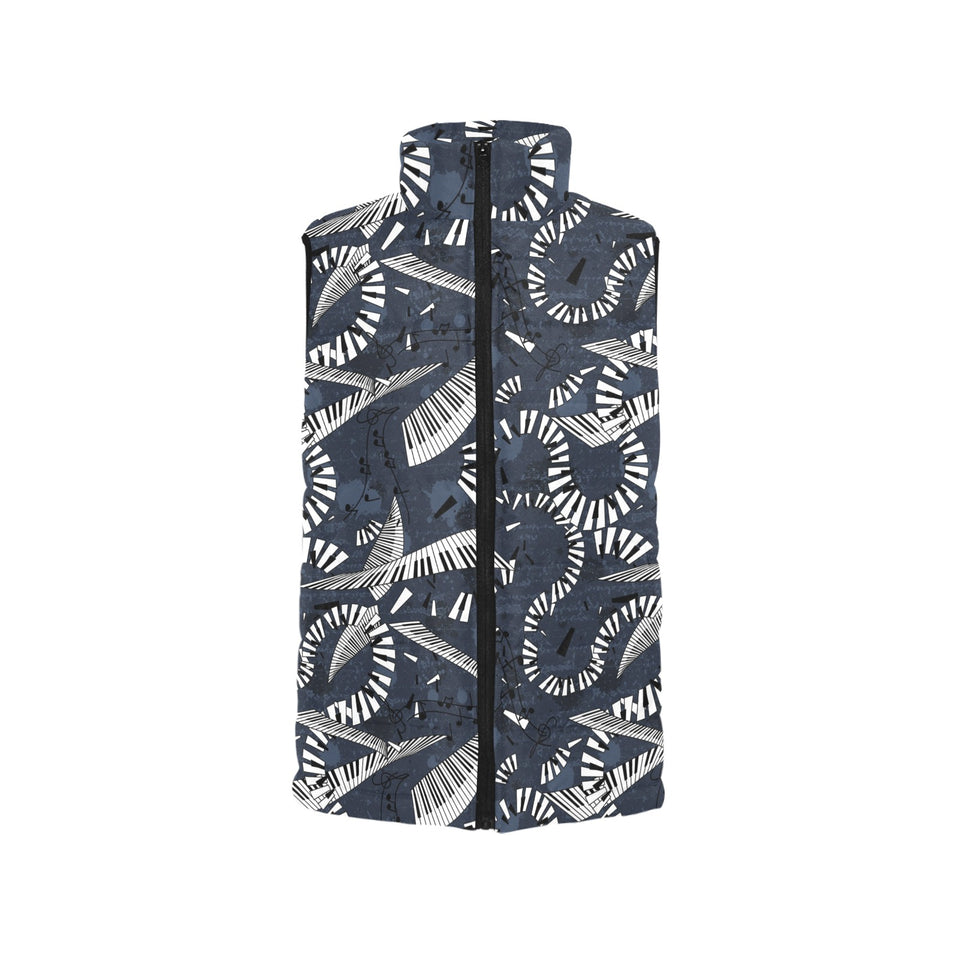 Piano Pattern Print Design 02 Men's Padded Vest