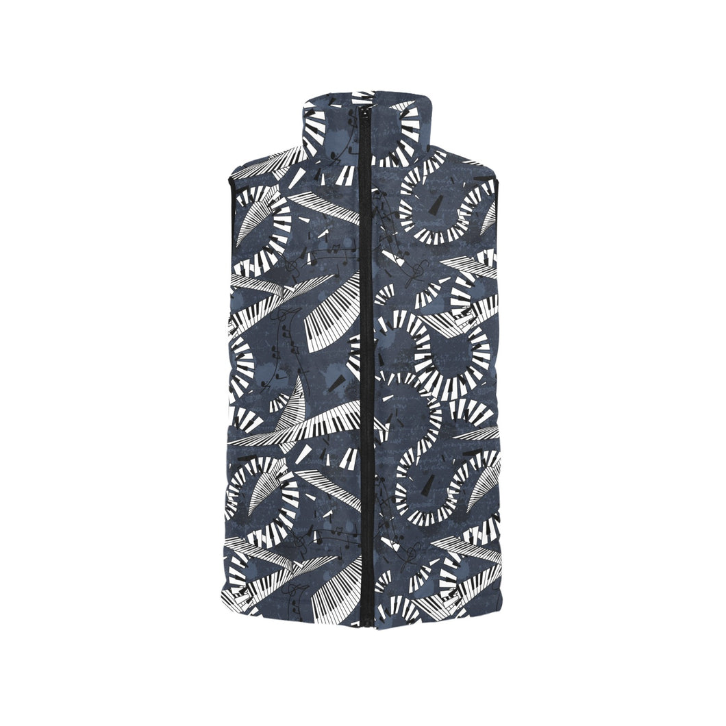 Piano Pattern Print Design 02 Men's Padded Vest