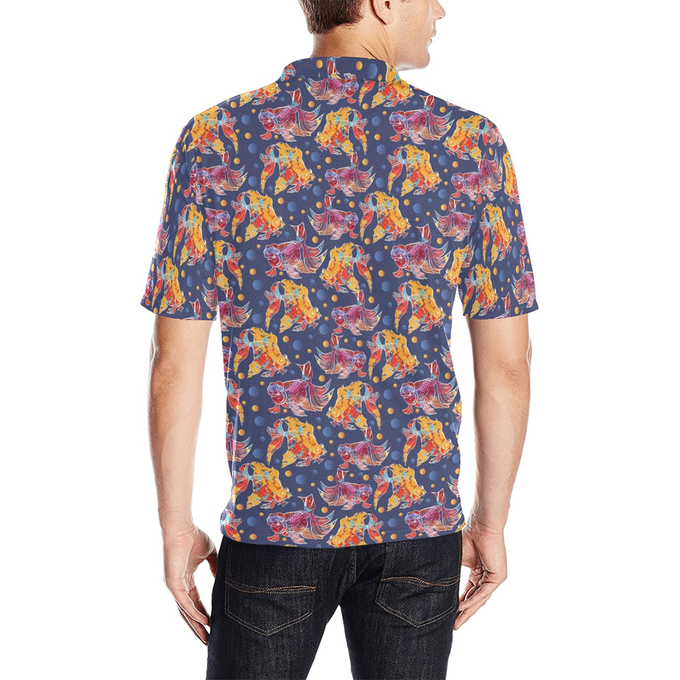 Goldfish Pattern Print Design 05 Men's All Over Print Polo Shirt