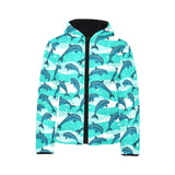 Dolphin sea pattern Kids' Boys' Girls' Padded Hooded Jacket