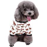 Horses running pattern background All Over Print Pet Dog Round Neck Fuzzy Shirt