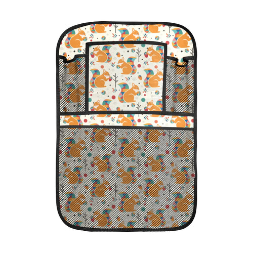 Squirrel Pattern Print Design 04 Car Seat Back Organizer