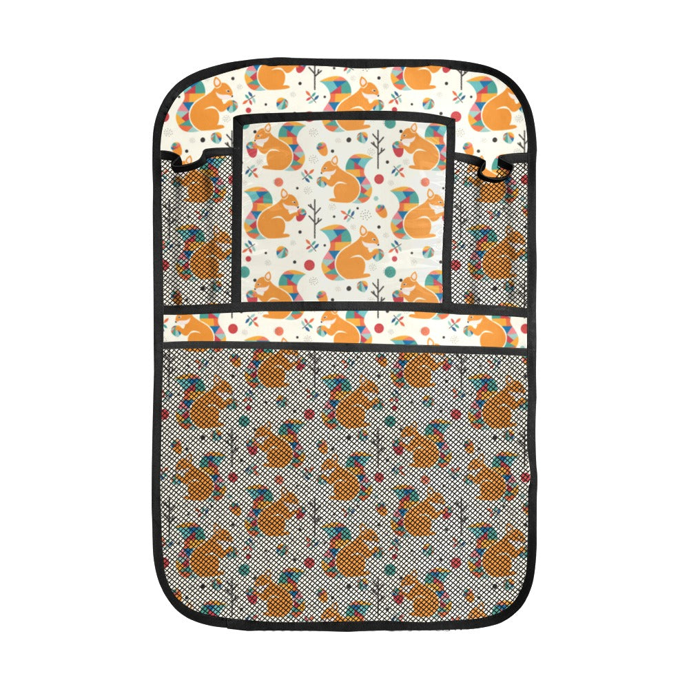 Squirrel Pattern Print Design 04 Car Seat Back Organizer