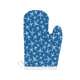 Airplane pattern in the sky Heat Resistant Oven Mitts