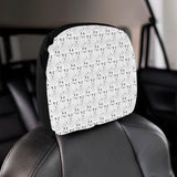 Bull Terrier Pattern Print Design 02 Car Headrest Cover