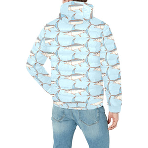 Swordfish Pattern Print Design 01 Men's Padded Hooded Jacket